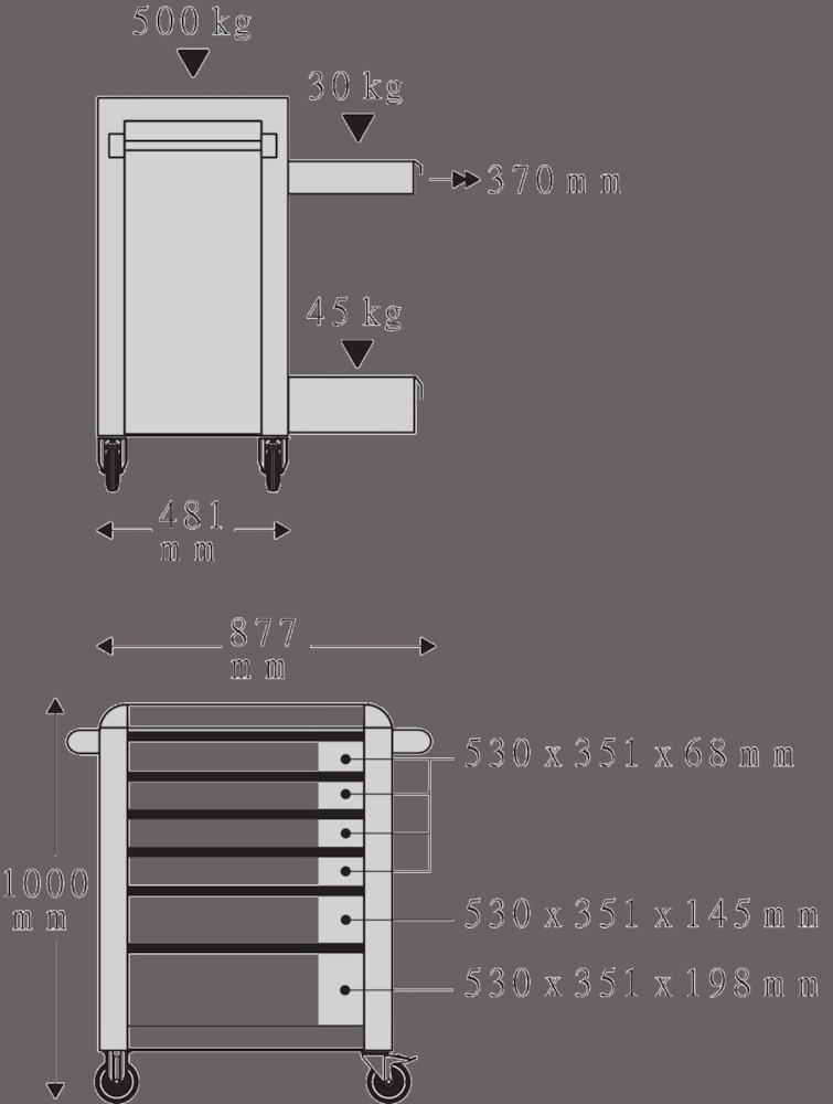 STAHLWILLE Werkstattwagen TTS 93/6 A 1000x877x481mm Produktbild img4 L