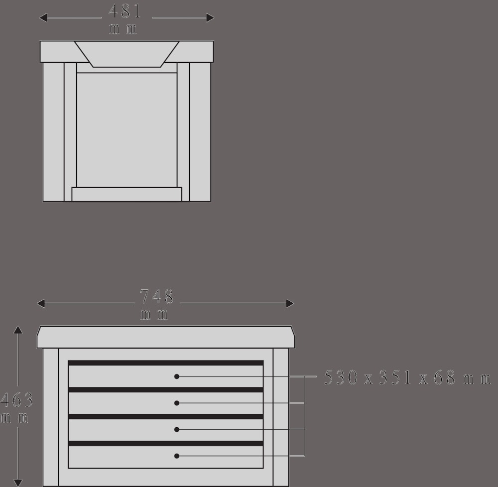 STAHLWILLE Werkzeugtruhe 93 TOP BOX Schubl.4 555x574x748mm Produktbild img3 L