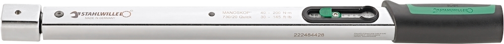 Manoskop Drehmomentschlüssel Nr. 730 Quick Mess-B. 40-200Nm Wkz.Aufn. 14x18 mm L. 455mm Produktbild img1 L