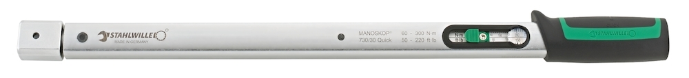 STAHLWILLE Drehmomentschlüssel MANOSKOP Nr. 730 Quick Mess-B. 60-300Nm Wkz.Aufn. 14x18 mm L… Produktbild img1 L