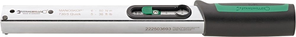 Manoskop Drehmomentschlüssel Nr. 730 Quick Mess-B. 6-50Nm Wkz.Aufn. 9x12 mm L. 315mm Produktbild img1 L