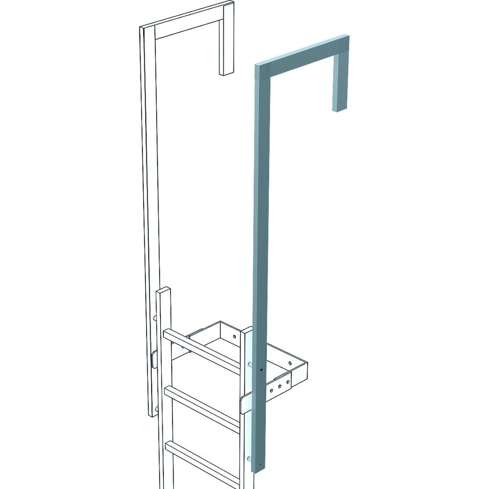 ZARGES Ausstiegsholm Notleiteranlage abgewinkelt, Stahl verzinkt, Nutzl. 1100 mm Produktbild img1 L