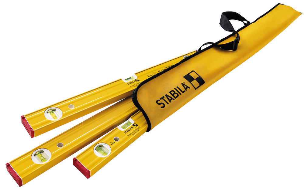 STABILA PRO SET 80 AS, 4-teiliges Wasserwaagen-Set: 120 cm / 60 cm / 30 cm / Tasche, verstärktes Alu-Profil, integrierte Rutsch-Stopper, Made in Germany Produktbild img5 L