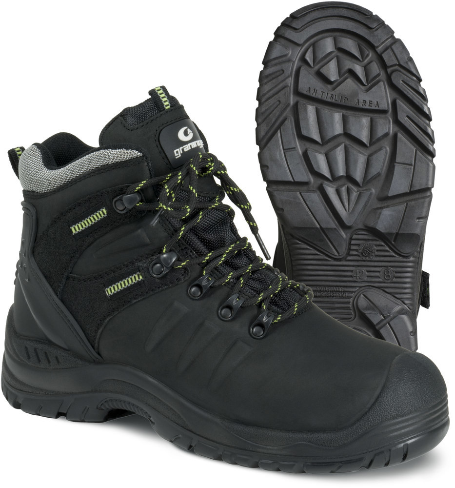 GRANINGE Stiefel 7298 S3, SRC, schwarz/grün, Gr. 35 Produktbild img1 L