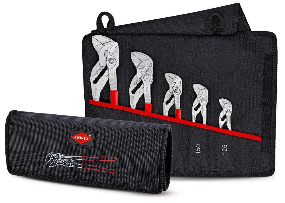 KNIPEX Zangenschlüssel-Set 00 19 55 S4 5-teilig Rolltasche Produktbild img2 L