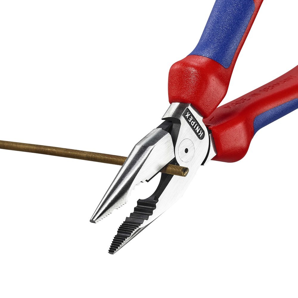 KNIPEX Spitz-Kombizange mit Mehrkomponenten-Hüllen schwarz atramentiert Produktbild img3 L