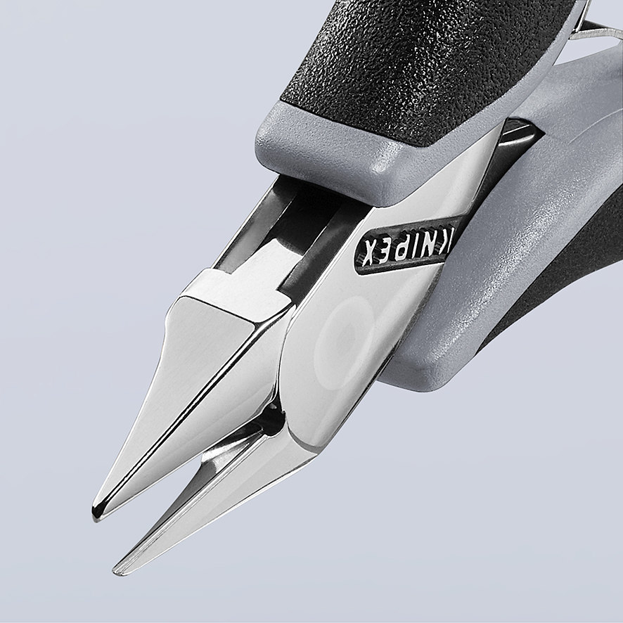 KNIPEX Seitenschneider Elektronik ESD Sp itzflachkopf mit Fase klein 115mm Produktbild img4 L