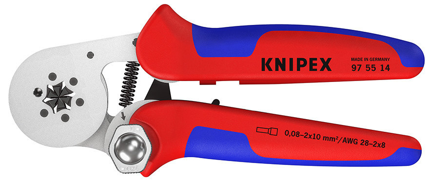 KNIPEX Selbsteinstellende Crimpzange für Aderendhülsen mit Seiteneinführung mit Mehrkomponenten-Hüllen verchromt Produktbild img1 L