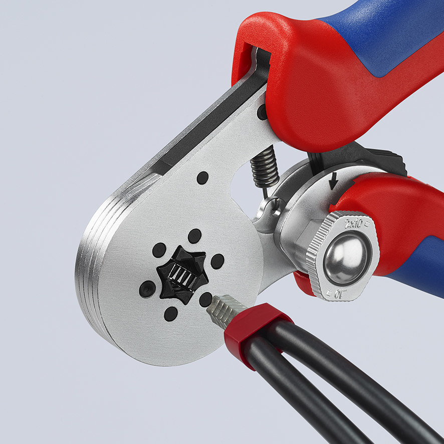 KNIPEX Selbsteinstellende Crimpzange für Aderendhülsen mit Seiteneinführung mit Mehrkomponenten-Hüllen verchromt Produktbild img7 L