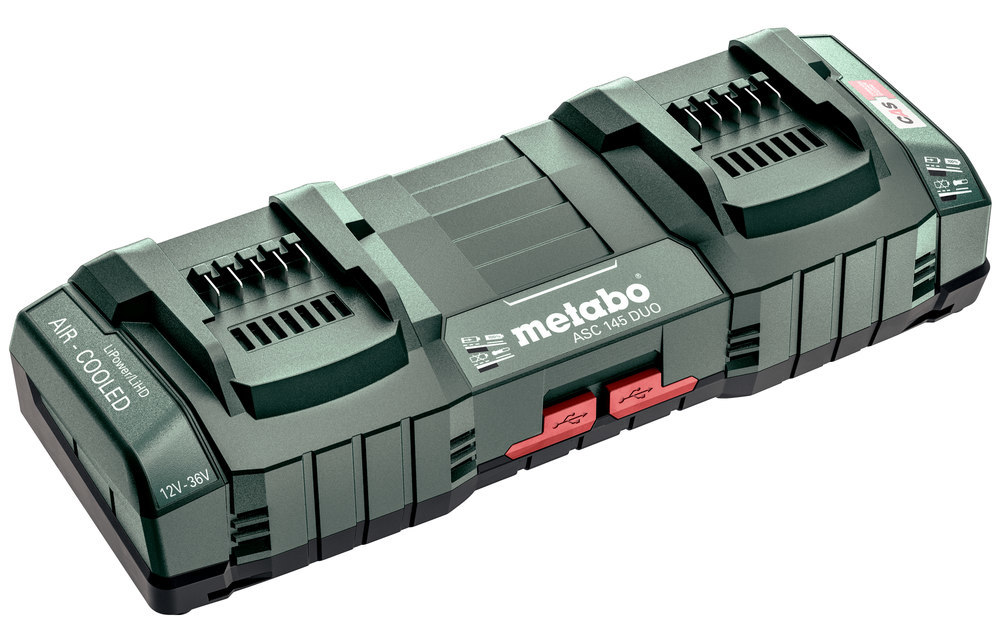 metabo Doppel-Schnellladegerät ASC 145 DUO , 12-36 V, "AIR COOLED", EU (627495000) Produktbild img1 L