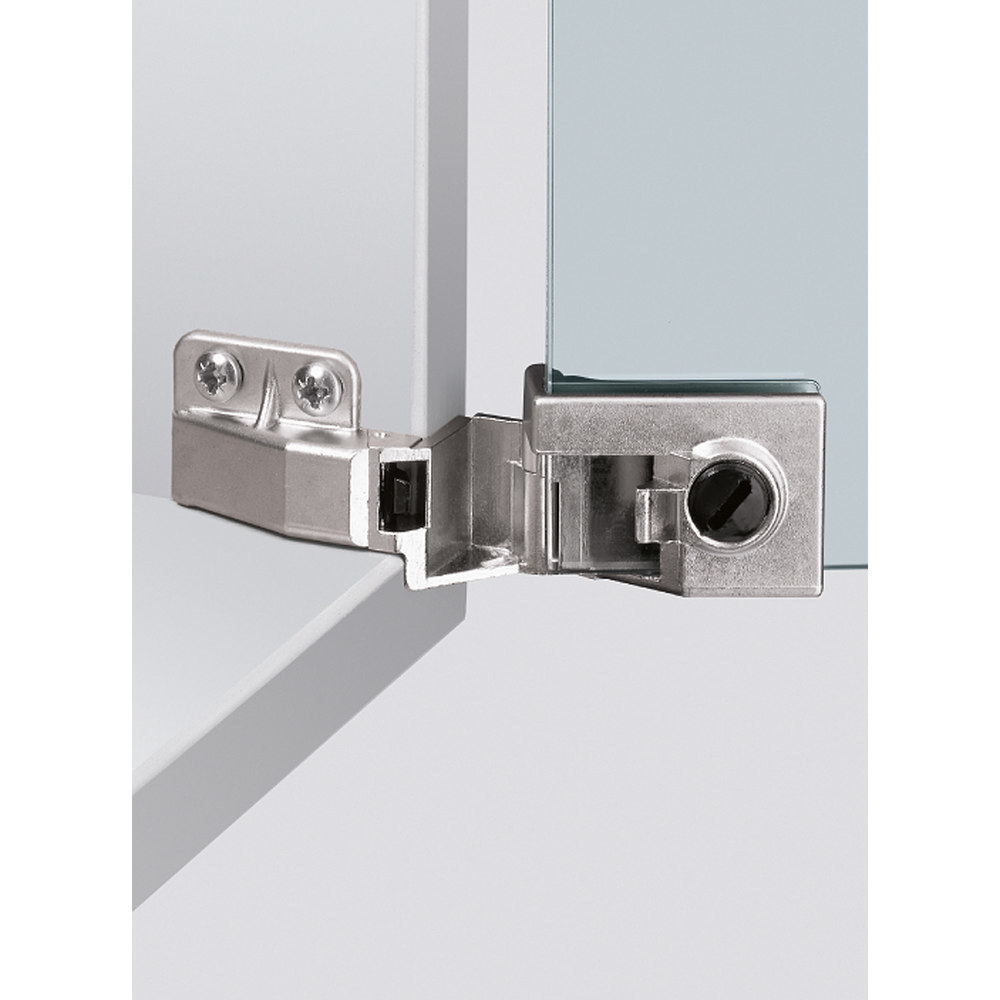 Hettich Möbel-Glastürscharnier, ET 5160, 30866, 170°, Zinkdruckguss matt vernickelt Produktbild img1 L