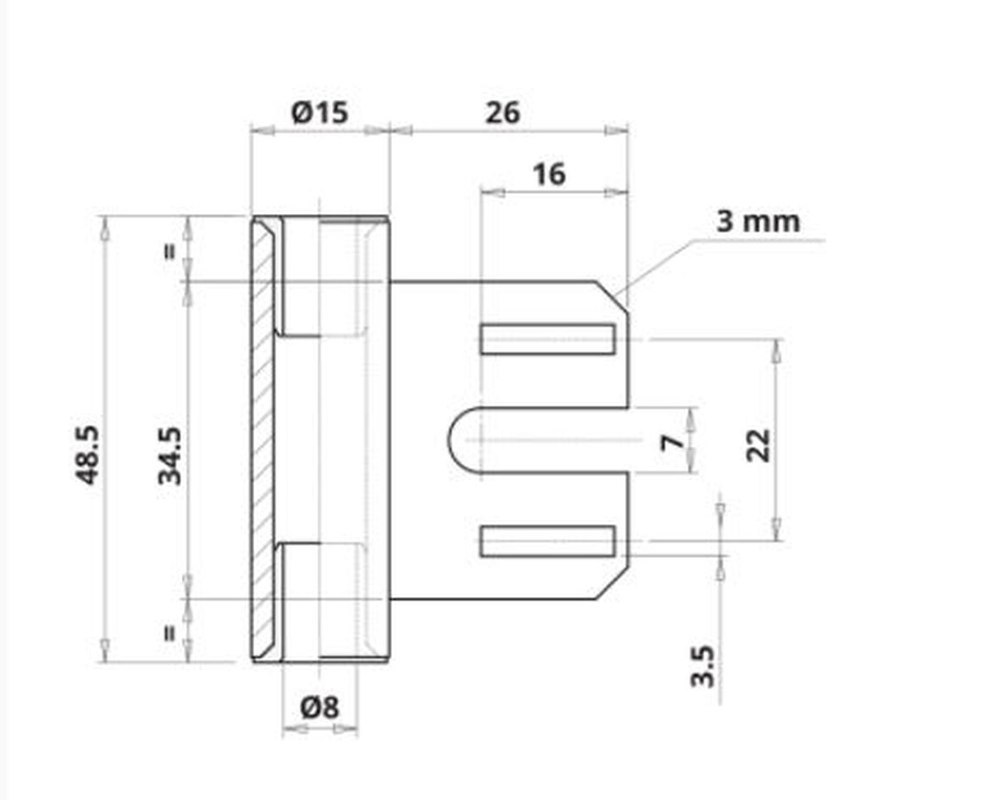 ELLEN Rahmenteil Typ 047,DL-R,Ø15mm vernickelt Produktbild img2 L