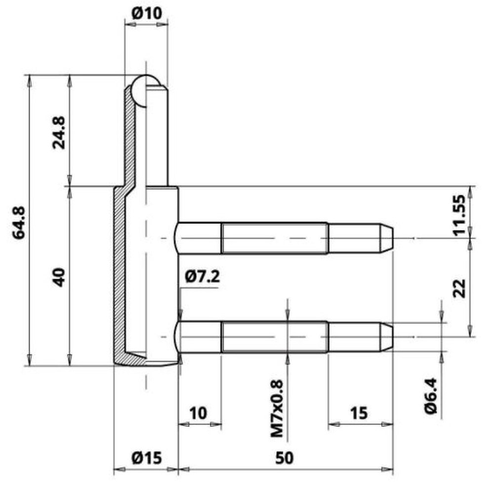 ELLEN Rahmenteil Typ 100,DL-R,Ø15mm verzinkt Produktbild img2 L