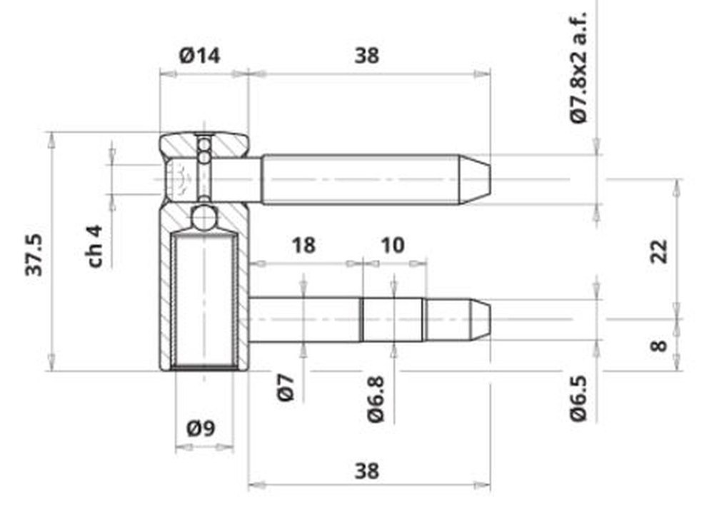 ELLEN Flügelteil Exacta Typ 495,2-tlg.Band,Ø14mm verzinkt Produktbild img2 L