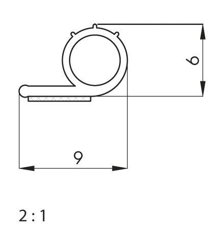 ELLEN Türanschlagdichtung Profil 10107T, Silikon Produktbild img2 L
