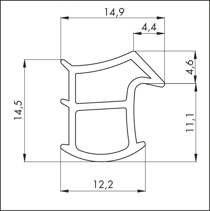 ELLEN Stahlzargendichtung K2154, Modifiziertes Elastik Polymer (W-PVC) Produktbild img2 L