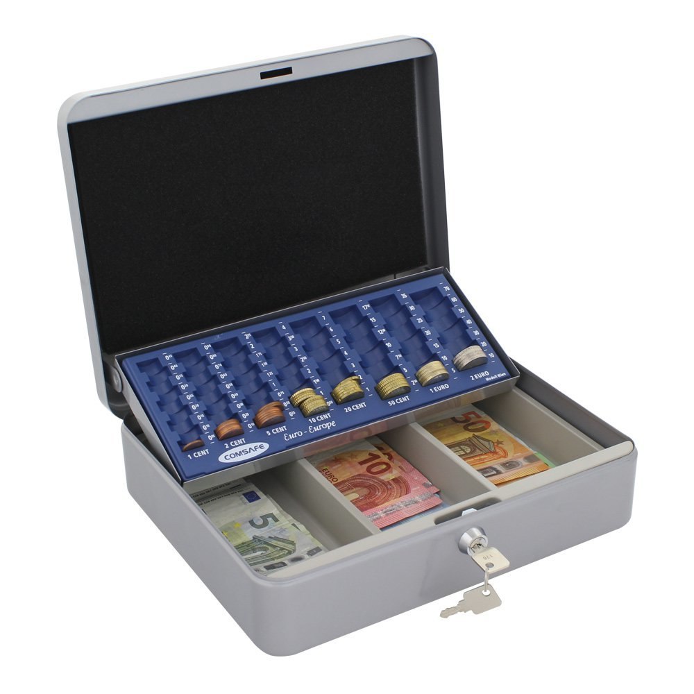 ROTTNER OB-Geldzählkassette, mit Euro-Einsatz, Wien, Stahlblech silber Produktbild img1 L