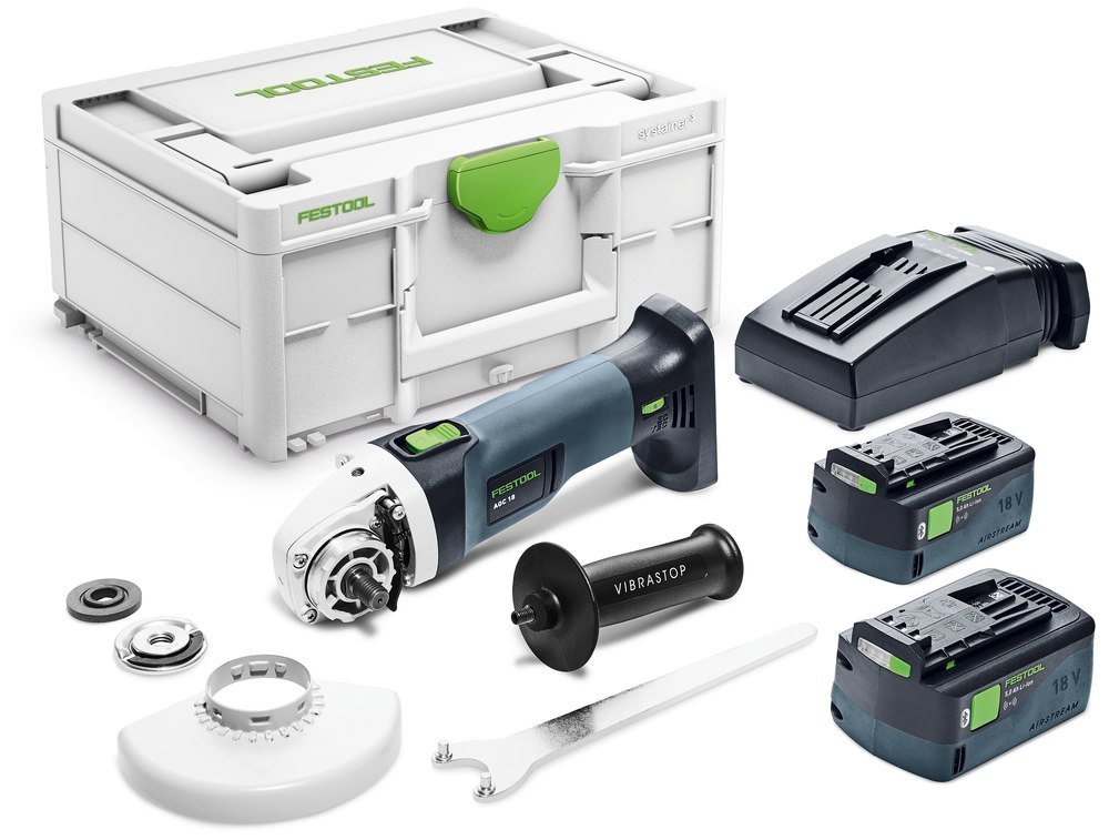 Festool Akku-Winkelschleifer AGC 18-125 5,0 EBI-Plus 2 x 18,0 V 5,0 Ah Ladegerät TCL 6 Produktbild img2 L
