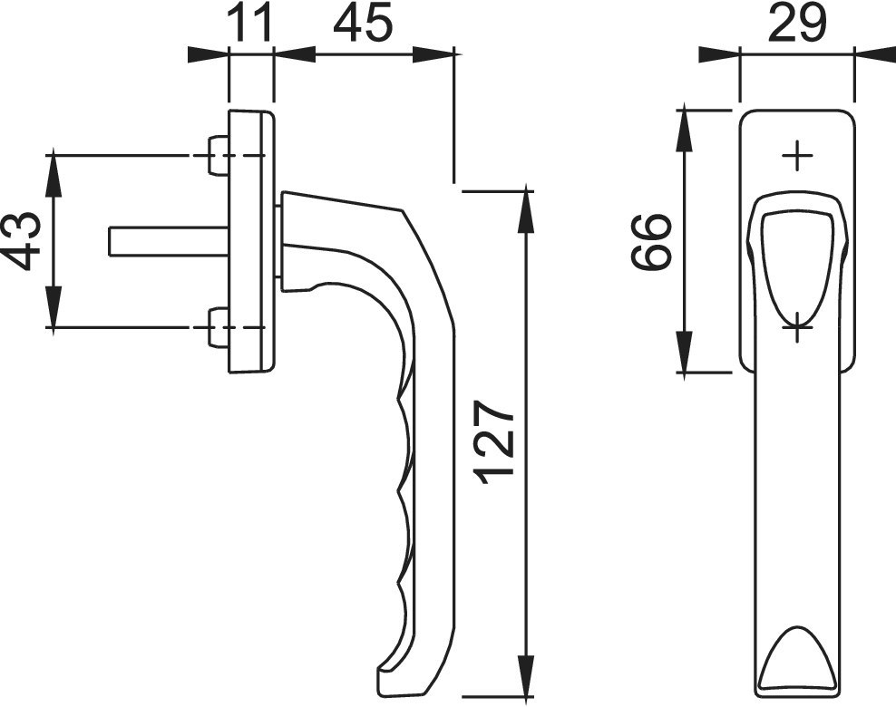 HOPPE® Fenstergriff London 013/U34, N10, ohne Schrauben, Aluminium Produktbild img3 L