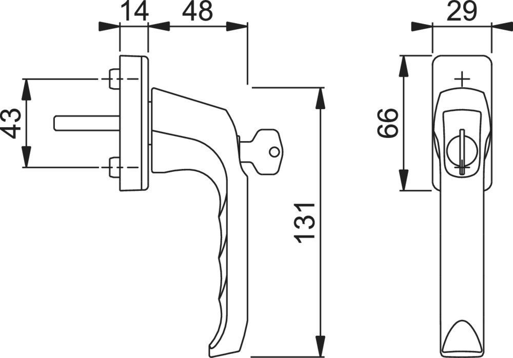 HOPPE® Fenstergriff absperrbar London 013S/U34, ohne Schrauben, Aluminium Produktbild img3 L