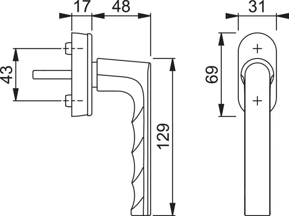 HOPPE® Fenstergriff Hamburg 0700/UD92020, mit Schrauben, Aluminium Produktbild img2 L