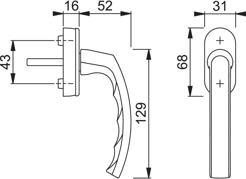 HOPPE® Fenstergriff Luxembourg 099/US952, mit Schrauben, Aluminium Produktbild img2 L