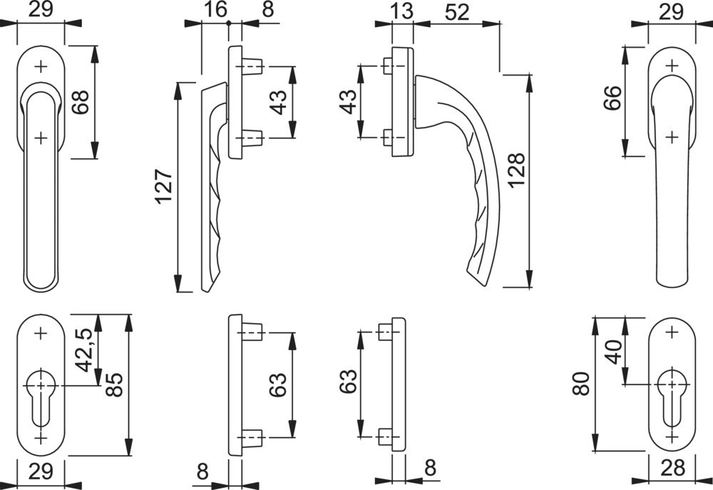 HOPPE® Fenstertürgriffgarnitur Tôkyô 099KH/66N, Aluminium Produktbild img3 L