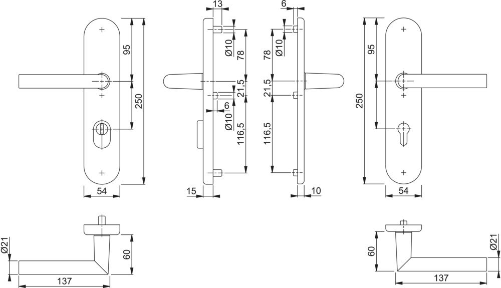 HOPPE SI-DRG 1400/3332ZA/3310,LS ov.,15mm,ES1,ZA/PZ 72/8,F1,TS 42-47 Produktbild img3 L