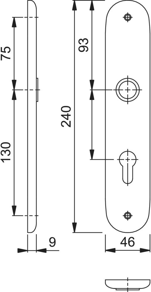 HOPPE® Langschild 273P, Aluminium Produktbild img2 L