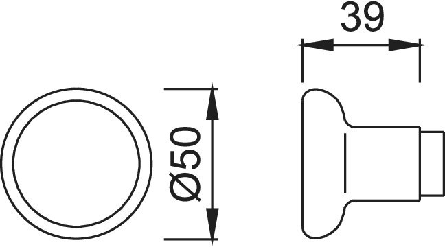 HOPPE Knopflochteil 54, 8mm, F1 eloxiert Produktbild img3 L