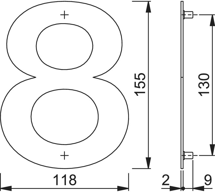 HOPPE® Ziffer E600-609, Edelstahl Produktbild img2 L