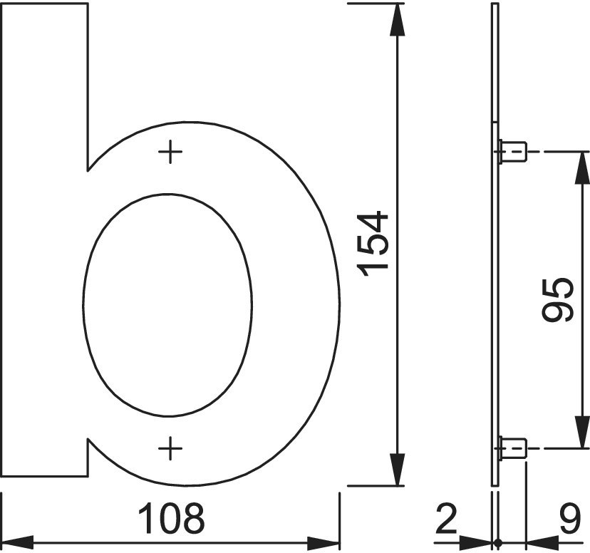 HOPPE® Buchstaben E610-615, Edelstahl Produktbild img2 L
