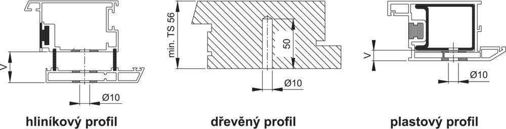 HOPPE® Stoßgriff-Befestigung einseitig System Nr.11, Metall Produktbild img2 L