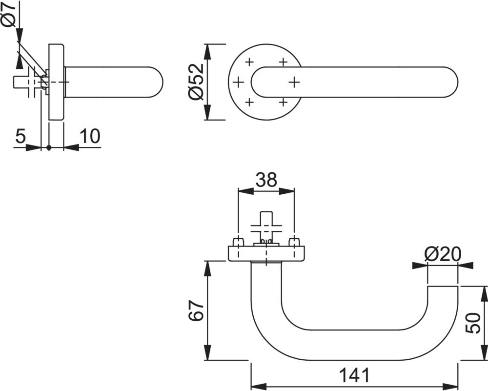 HOPPE Halbgarnitur Paris E138Z/42H,10,F69 Produktbild img2 L