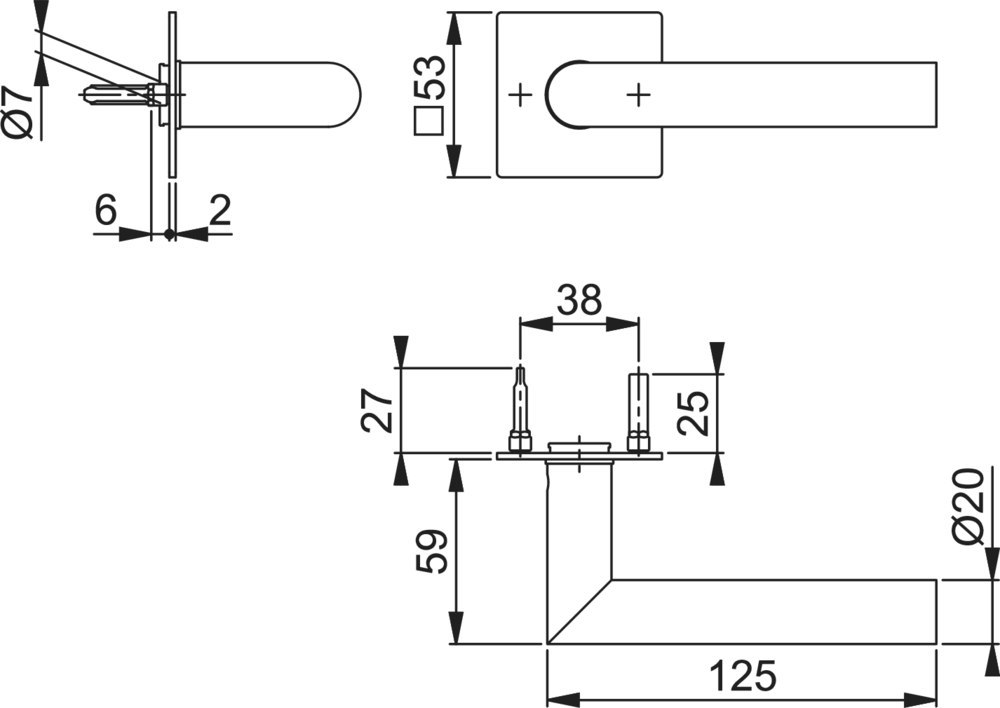 HOPPE Drückergarnitur Amsterdam E1400Z/848N,8,F69,TS 35-45 Produktbild img2 L
