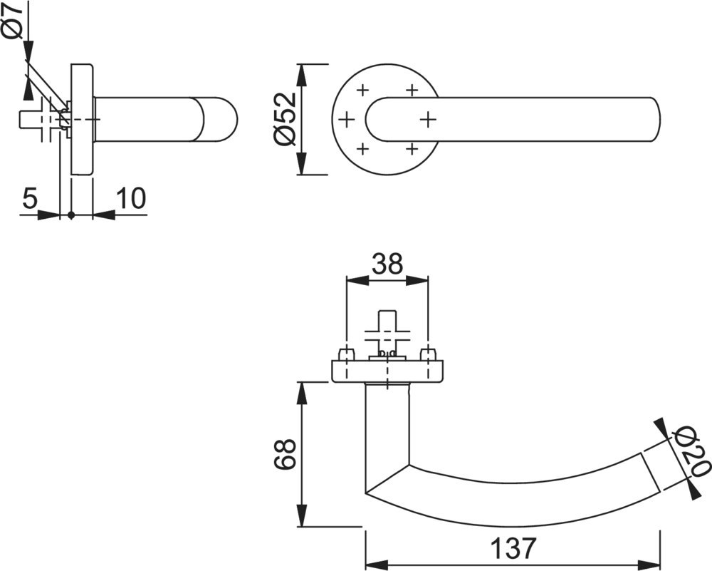 HOPPE Halbgarnitur Trondheim E1430Z/42H,10,F69 Produktbild img2 L