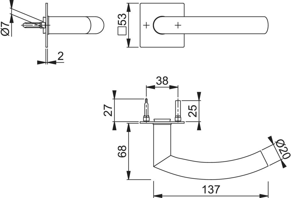 HOPPE Drückergarnitur Trondheim E1430Z/848N,8,F69,TS 35-45 Produktbild img2 L