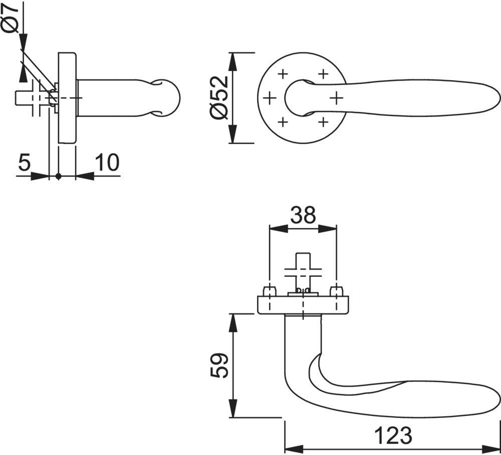 HOPPE Halbgarnitur Verona E1800Z/42H,10,F69 Produktbild img2 L
