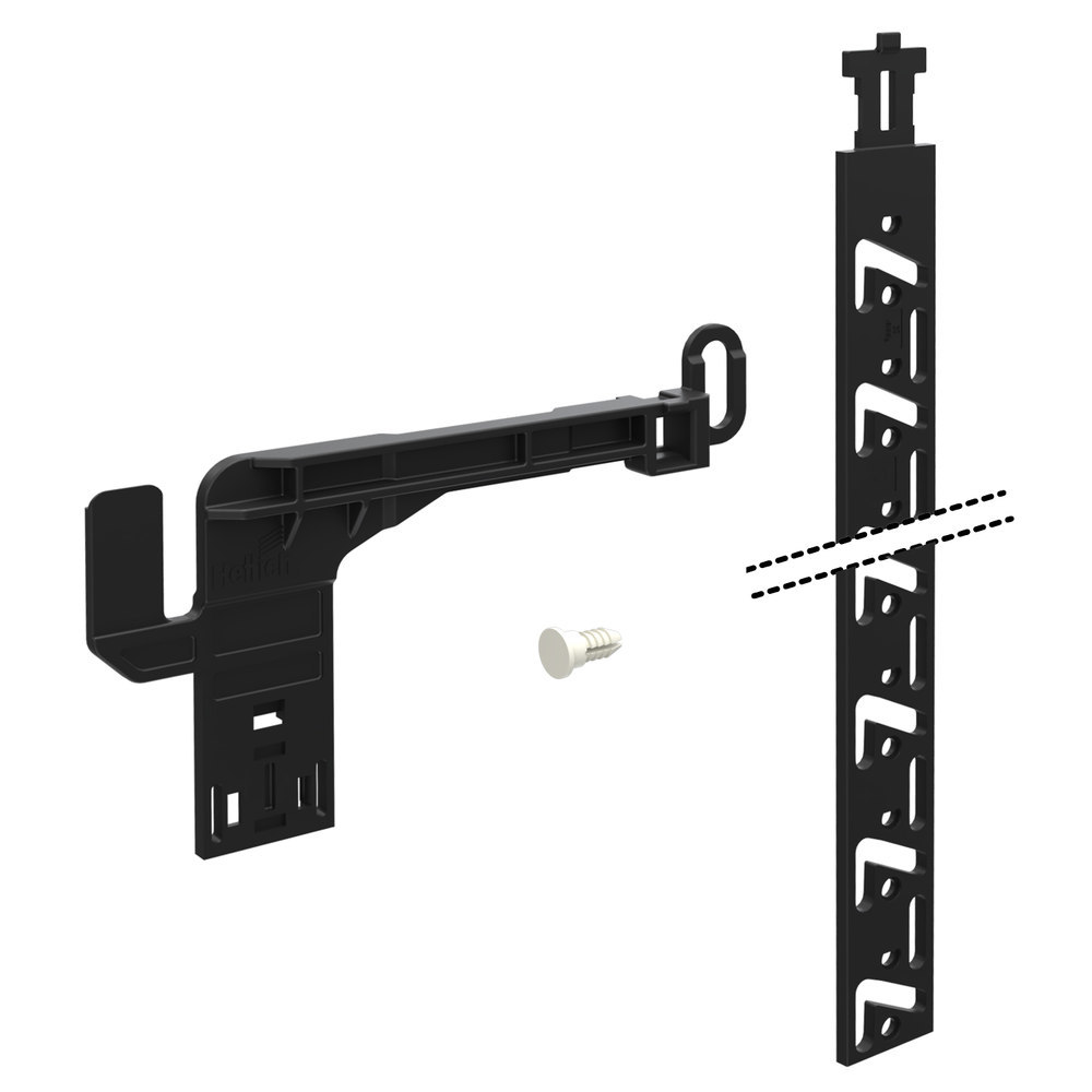 Hettich Büroschubl.-Verr.stg.set, Systema Top 2000 9080109,aufliegend,rechts, KF schwarz Produktbild img1 L