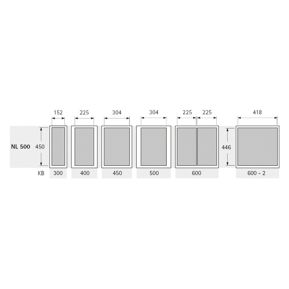 Hettich Abfallsyst.-Rahmen, ArciTech Pull 9279404, KB 600mm, St anthr. pulverbeschichtet Produktbild img2 L