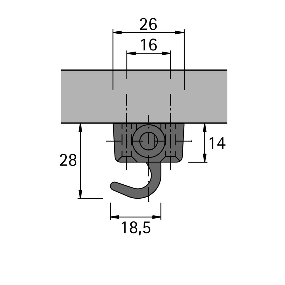 HETTICH Zylinderdrehstangenschloss-Set Prestige 2000, zum Anschrauben Produktbild img3 L