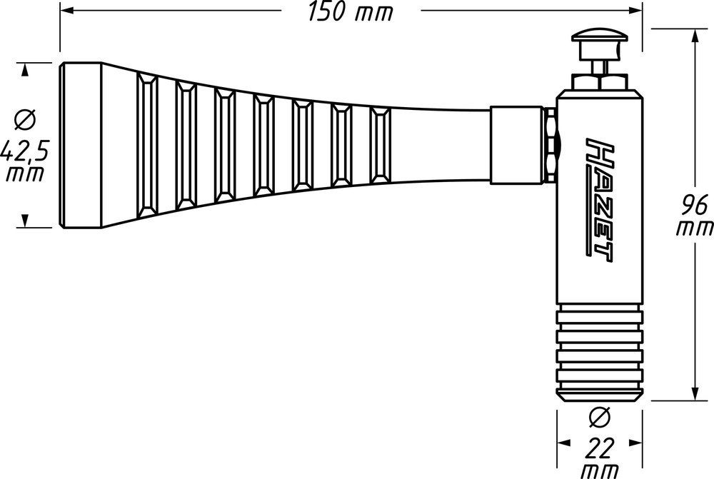 Hazet Turbo Ausblaspistole 9040T-1 ? L x B x H: 150 mm x 42,5 mm x 96 mm Produktbild img4 L