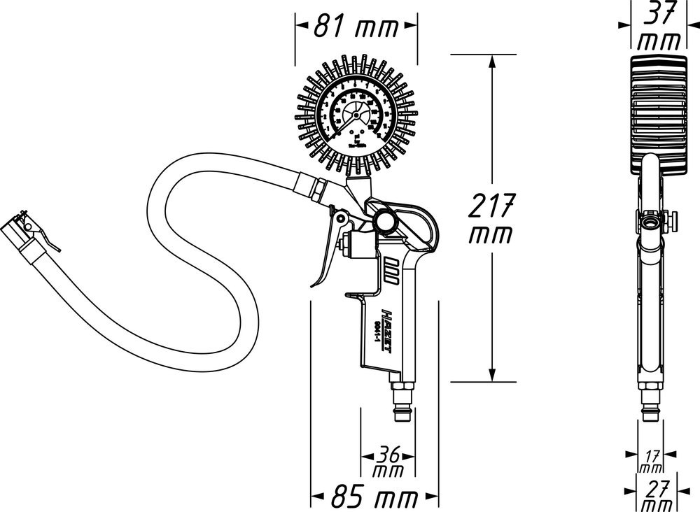 Hazet Reifenfüllmessgerät 9041-1 Produktbild img4 L