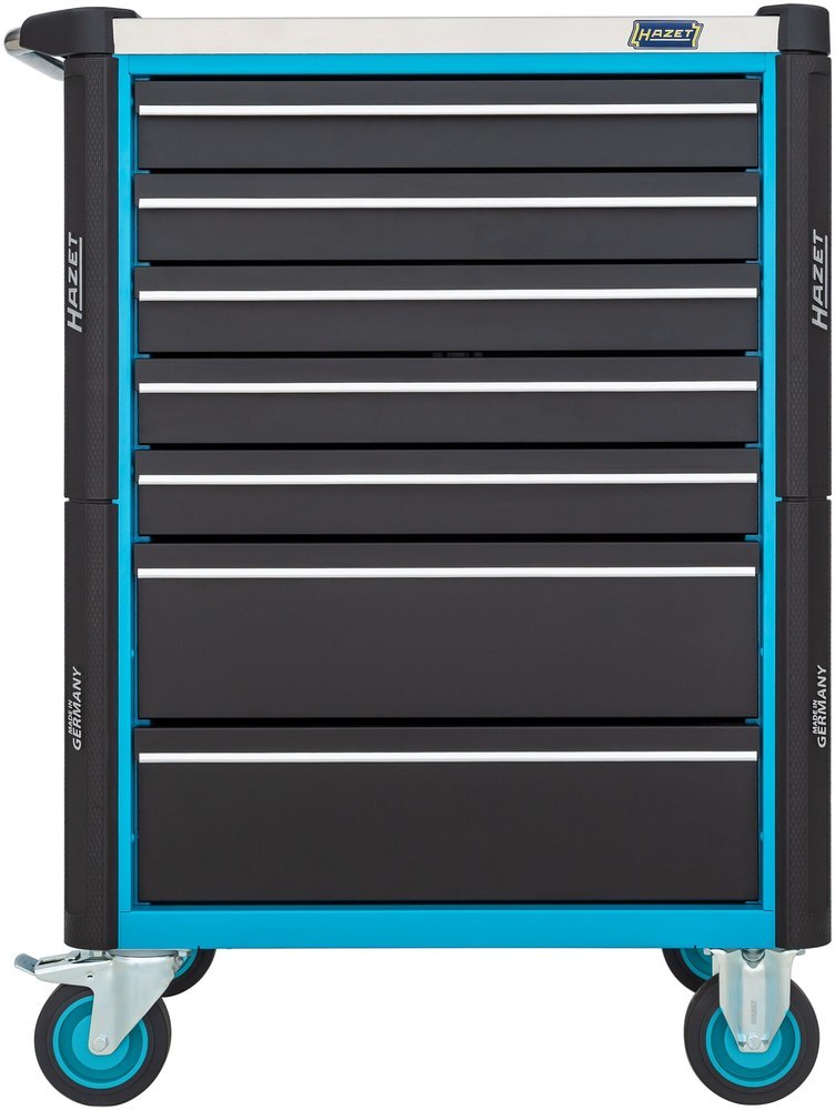 HAZET Werkstattwagen Assistent ∙ mit Sortiment 179NX-7/137 ∙ 785 mm x 518 mm x 1020 mm ∙ Schubladen, flach: 5× 81 x 522 x 398 mm ∙ Schubladen, hoch: 2 Produktbild img2 L