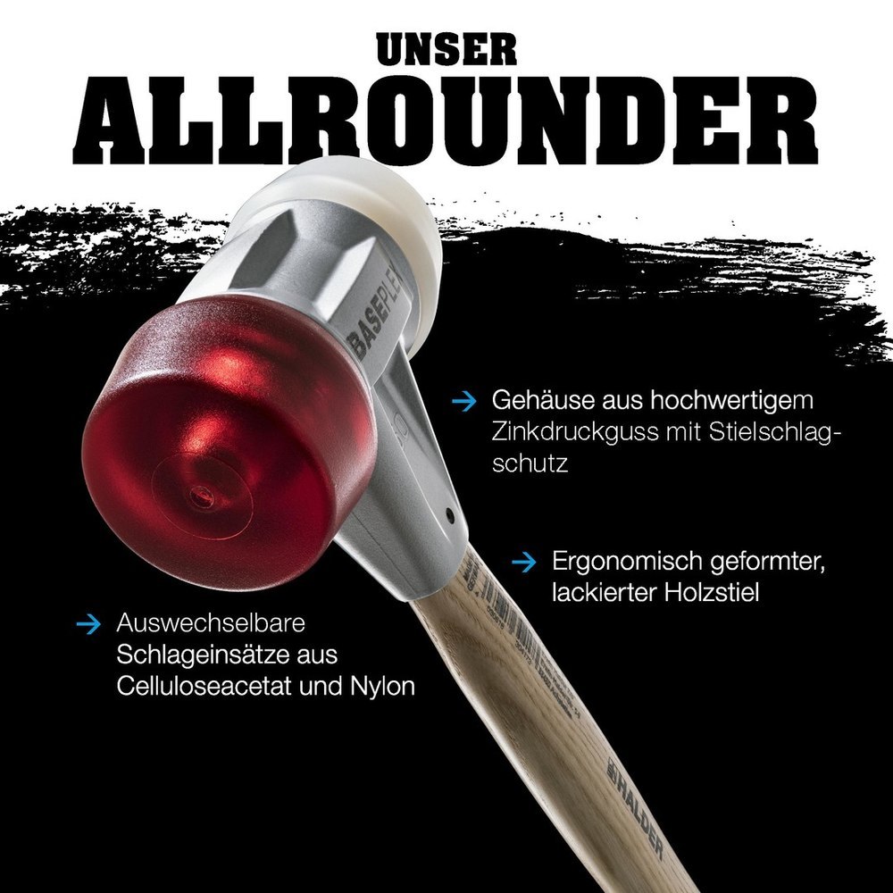 Halder BASEPLEX-Schonhammer, Celluloseacetat / celluloseacetat mit Zinkdruckguss-Gehäus… Produktbild img1 L