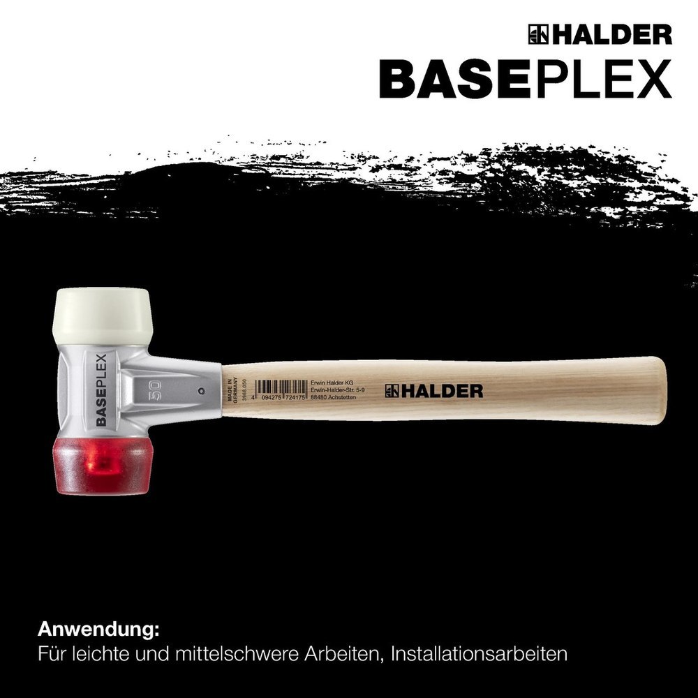 Halder BASEPLEX-Schonhammer, Nylon / Celluloseacetat mit Zinkdruckguss-Gehäuse und Holz… Produktbild img4 L