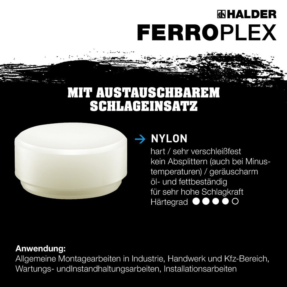 Halder FERROPLEX-Kombihammer, Schlosser- und Schonhammer in Einem Produktbild img1 L
