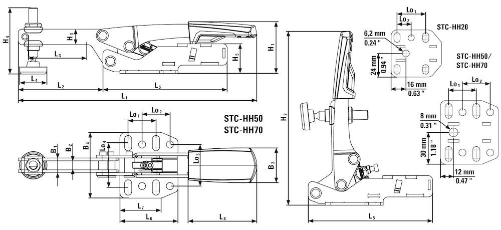 BESSEY Waagrechtspanner mit offenem Arm und waagrechter Grundplatte STC-HH Produktbild img13 L