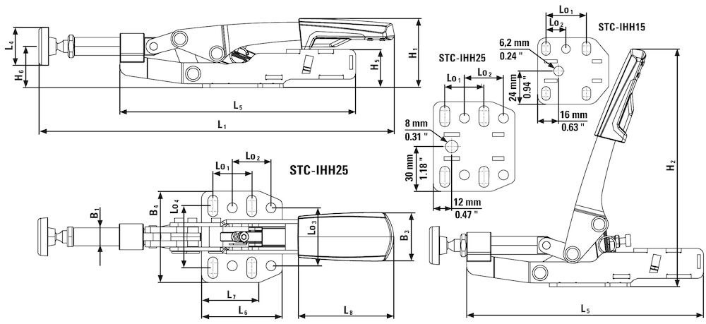 BESSEY Schubstangenspanner mit waagrechter Grundplatte STC-IHH Produktbild img15 L