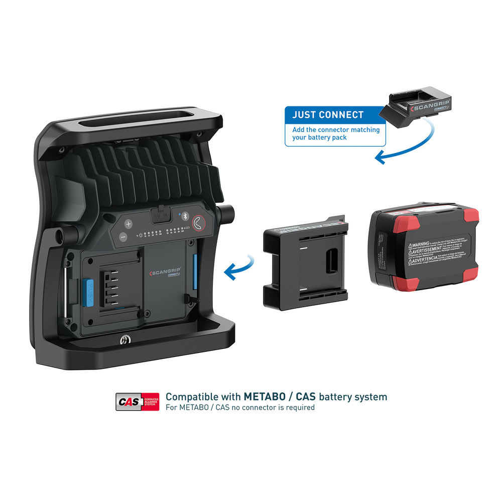 SCANGRIP Akku-Arbeitsleuchte NOVA 4 CONN ECT 400-4000Lumen ohne Akku Produktbild img11 L